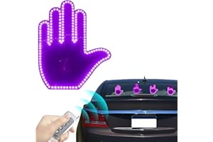 VCJTA Road Rage LED Sign Middle Lights Hand Light Gesture Finger Light for Car with Remote Control Glogesture, Funny Back Window Glo Purple Glow Cool Stuff for Men (E)
