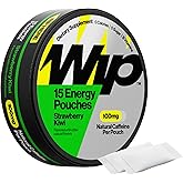 Wip Energy Pouches | 100mg Natural Caffeine | Vitamins and Minerals | Strawberry Kiwi | 15 Pouches Per Can | 1 Can