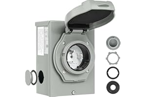 SWEETGLOW 30 Amp Generator Power Inlet Box, NEMA L14-30P 125/250V 3750/7500W, ETL Listed Weatherproof Electrical Box with 4-Prong Connector & LED Indicator, Pre-Drilled Flange (SS2-50P)