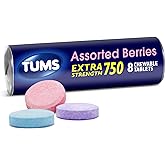 TUMS EX Assorted Berries, 8 Count (Pack of 12)