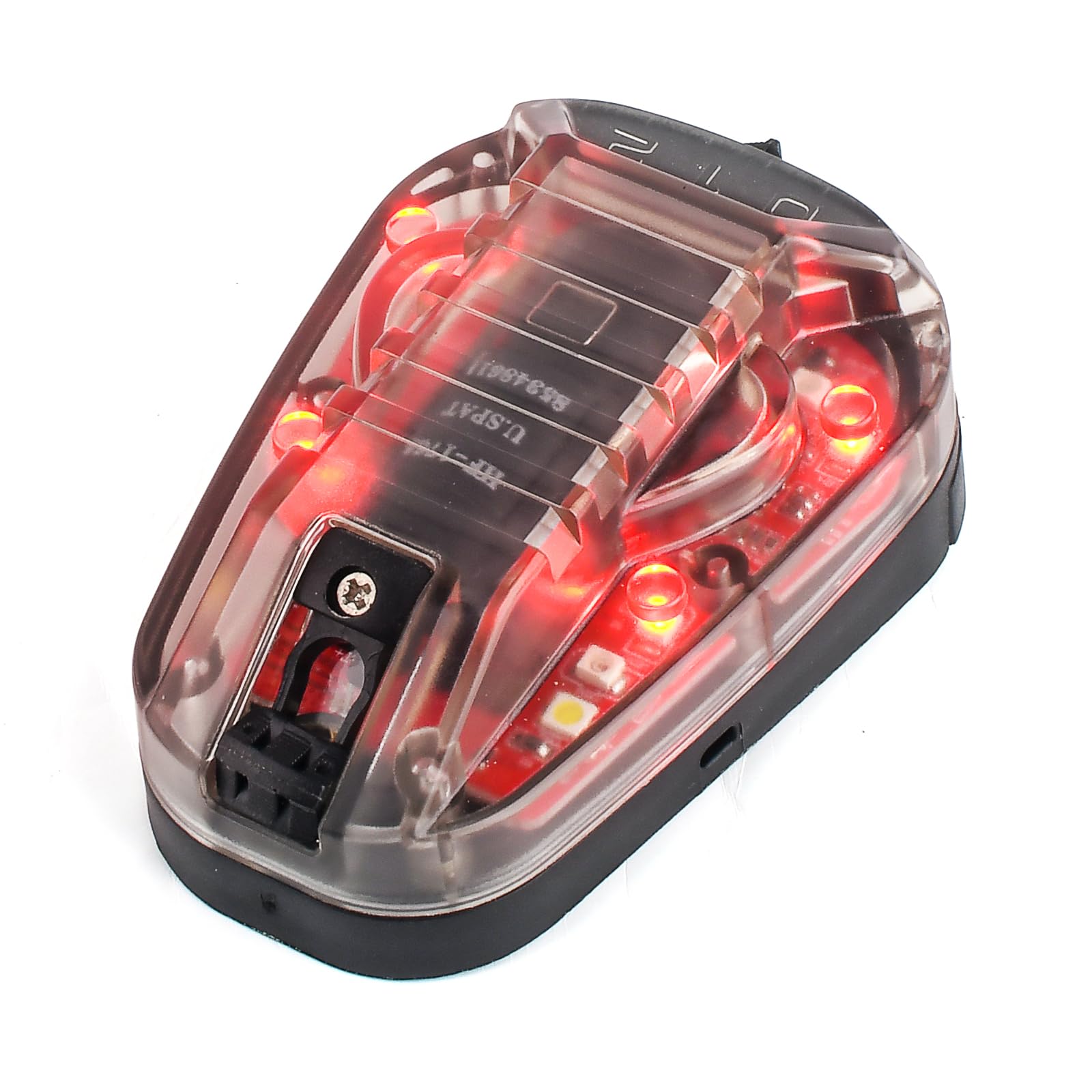 SBGJMY Tactical Helmet Signal Light, 4 Modes with Visible LED/IR/Strobe Light, Outdoor Sports Survival Light with Velcro Fast Helmet Lamp (Red)