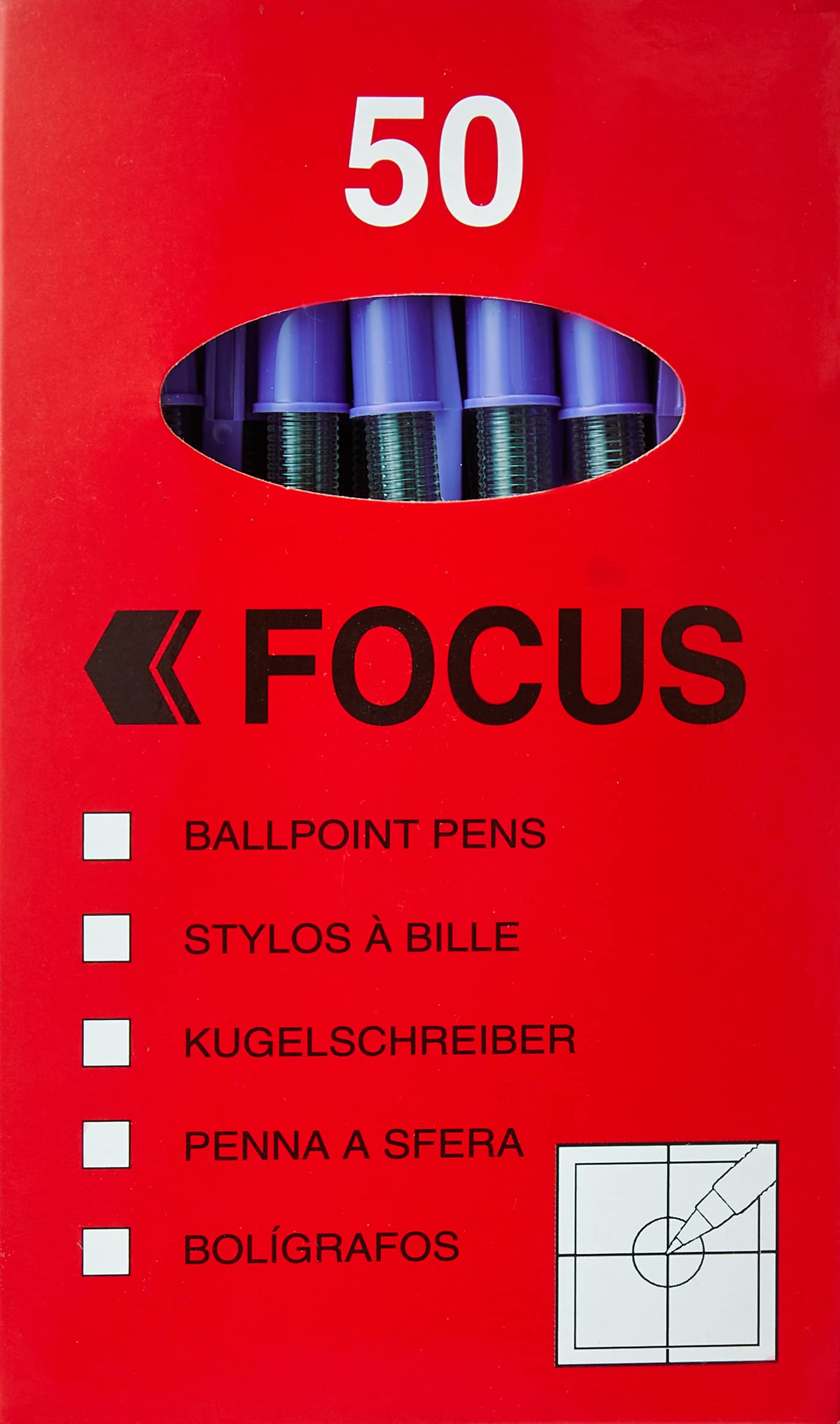 Hainenko 864017 Value Medium Ballpoint Pen - Violet (Pack of 50)