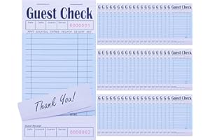 UZLU 60 Pack Guest Checks Books Bulk Server Note Pad Numbered Waitress Notepad for Restaurants Blue Food Receipt Book 3000 Total Double Sided Perforated Server Order Paper for Bars Cafes Restaurant Order