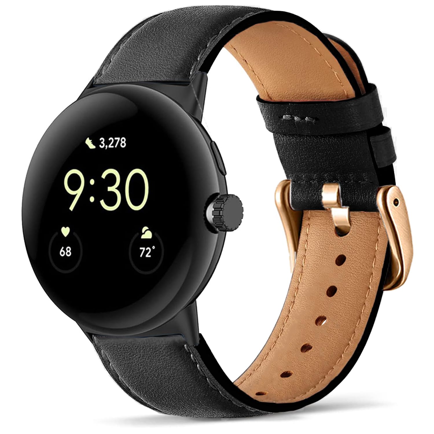VELULYX band compatible Google Pixel Watch 2, genuine leather band for Google Pixel Watch 3 41mm/Google Pixel Watch/Google Pixel Watch 2