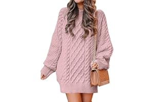 YUTANRAL Sweaters for Women 2022 Winter Casual Loose Fashion Oversized Sweater Dresses Long Sleeve Knit Plus Size Tops Jumper