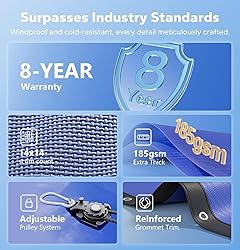 POOLHACKER Winter Pool Cover 15FT/18FT/21FT/24FT