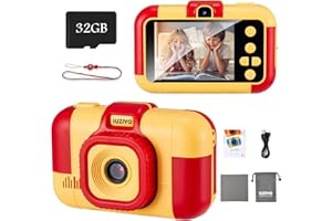 SUZIYO Kids Digital Camera, Children Selfie Video Camcorder 1080P Dual Lens 2.4 Inch HD, Best Christmas Electronic Gifts Toys for Age 3-10 Years Old Boys & Girls Toddlers (with 32G Micro SD Card, Red)