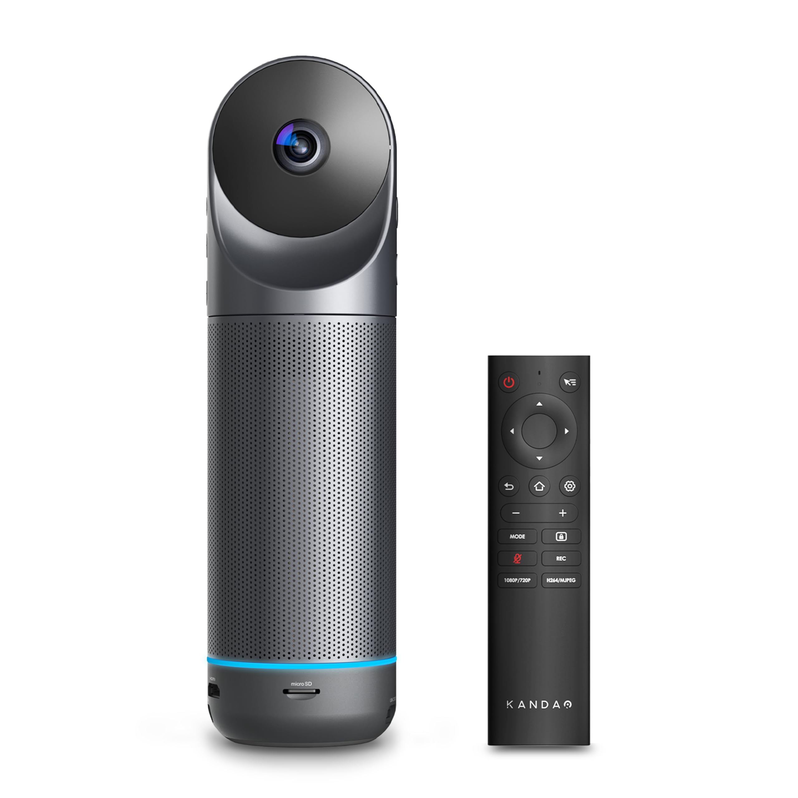 KanDao Meeting Pro 360 Grad Videokonferenzkamera All-in-One, 1080P HD Webcam mit Mikrofon und Lautsprecher, KI Sprecher-Fokus & Lokale Aufnahme, 5,5m Reichweite, Plug & Play für Zoom,MS Teams,Skype
