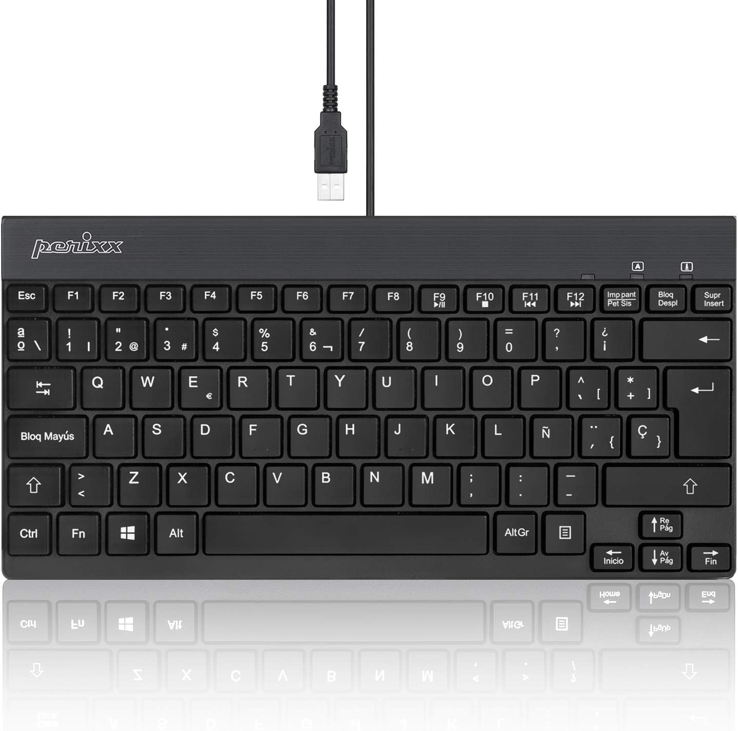 Perixx PERIBOARD-106M - Tastiera con cavo USB, in formato completo, design ergonomico, stile
