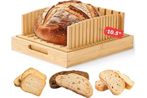 LukieBoee Sourdough Bread Slicer – 10.5″ Adjustable Bread Cutter for Homemade Bread, Precision Cutting Guide with Grooves, Wide Loaf Slicing Tool & Holiday Gift for Bread Lovers