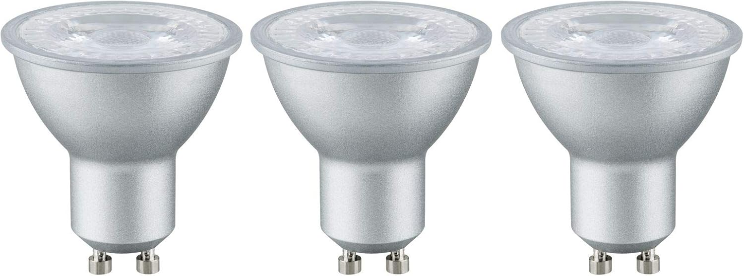 Paulmann 28581 LED lamp Reflector lamp 3x4 watt lamp Aluminium Bulb Illumination 2700 K GU10, 3 Stück (1er Pack)