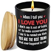 TEEZWONDER Valentines Day Gifts for Him Her - Long Lasting Vanilla Lavender Candle 10 Oz - I Love You Anniversary Wedding Gift for Men Women, Birthday Gifts for Husband Wife Boyfriend Girlfriend