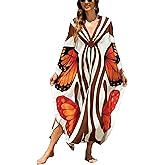 IMAGEKOPE Women 2025 Summer Kaftan Dresses Plus Size Bathing Suit Cover Up Moo Moos Beach Dress for Swimwear Caftan Dress