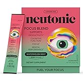 Neutonic Nootropic Focus Blend Powder | Watermelon Mint 16 Sticks | Caffeine Free, Zero Sugar | Support Memory, Mental Clarity, Cognitive Function | Boost Focus, Energy, Brain Health