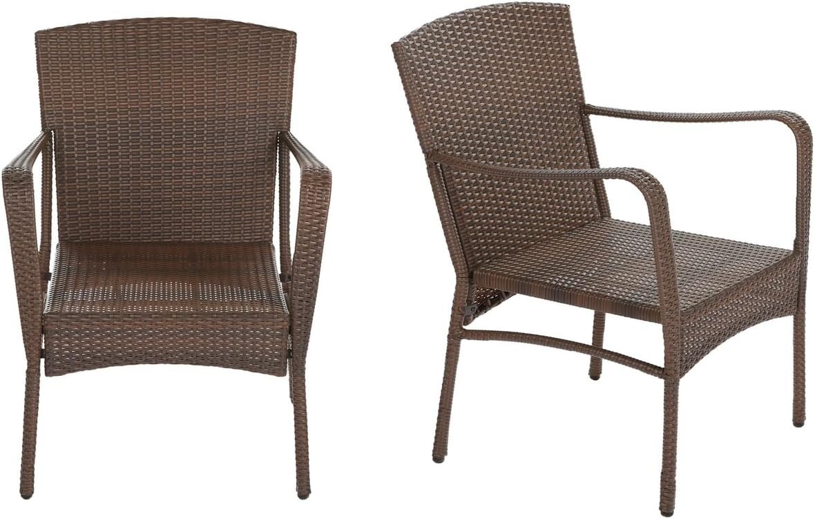 W Unlimited SW1616-2PC Arm Chair Set, Brown: Furniture & Decor