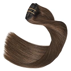 UGOTRAYS Medium Brown Hair Extensions Real Human
