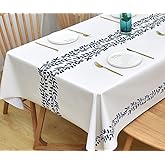 Yofori Wipeable Waterproof Tablecloth Vinyl Tablecloths for Rectangle Tables Heavy Duty PVC Tablecloth for Kitchen Dining Table(Rattan, 54'' x 72'')