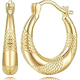 TECYOW 14K Gold Hoop Earrings for Women 14k Gold Earrings for Women Dainty Blend of Elegance and Modernity Chunky Hoop Earring Hypoallergenic 20mm