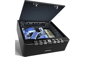 XDeer S005 Biometric Gun Safe for Pistols - Quick-Access, Upgraded Fingerprint Handgun Safe with USB Port, Keypad, and Silent Mode for Home, Bedside, Nightstand, and Car