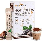 Wellcatcher Nighttime Sleep Hot Cocoa with Magnesium: Mushroom Hot Chocolate Powder with Ashwaganda Lion's Mane Reishi Support Healthy Mood Sleep, Melatonin-Free Vegan Organic Non-GMO 20 Servings