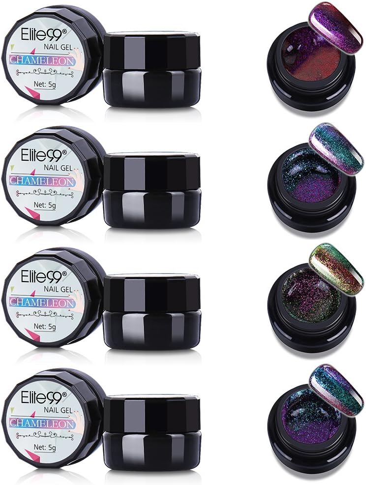Elite99 Chameleon Gel Nail Polish Set Soak Off UV LED Nail Lacquers Manicure Nail Art Decoration 4PCS (004)