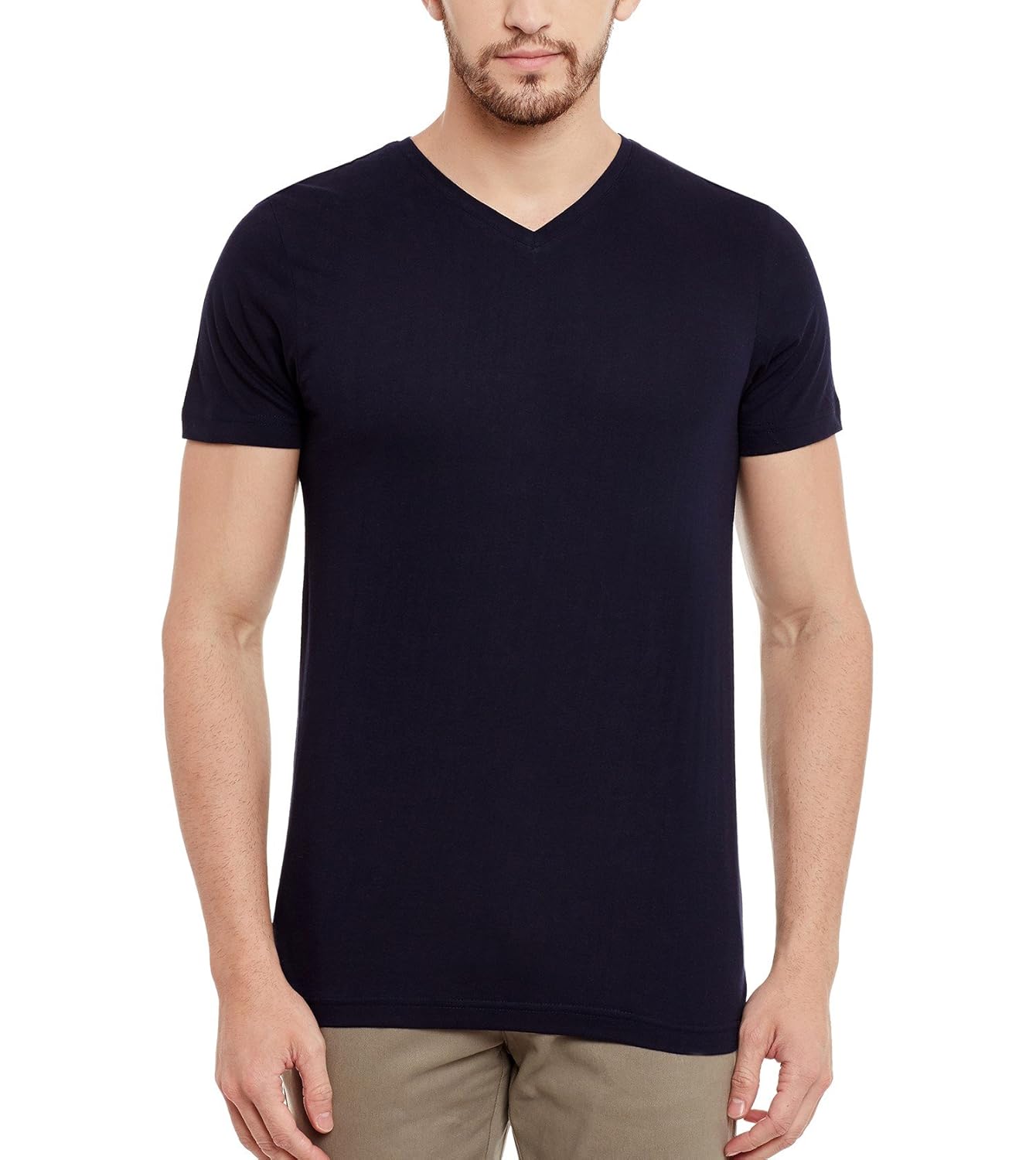Buy THE VANCA Men's v Neck Solid tee with Short Sleeve at Amazon.in