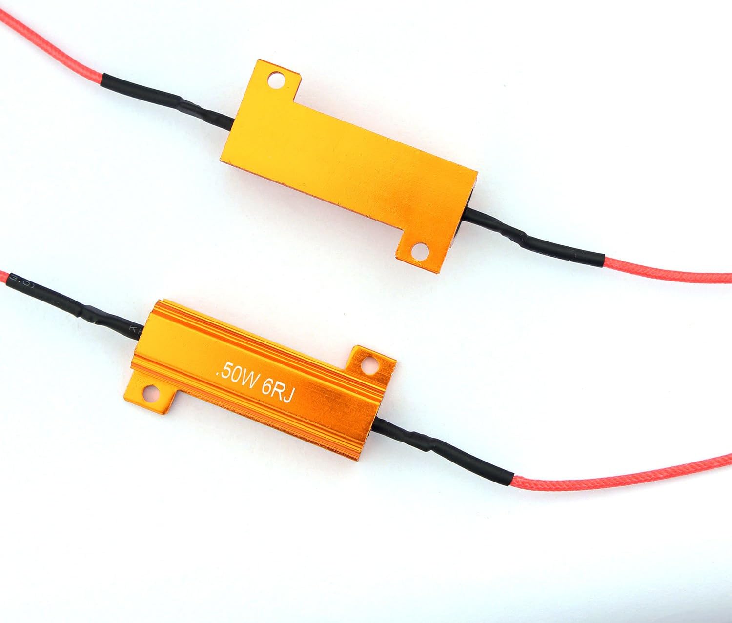 Taikuwu 2-Pack 50W 6 Ohm LED Load Resistors - Hyper Flash Fix for Turn Signal Lights License Plate Bulbs, Red - Image 3