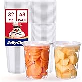 JOLLY CHEF Deli Food Storage Containers with Lids 32 OZ 48 Set Food Storage Containers,Stackable | Leakproof | Microwave | Dishwasher | Freezer Safe