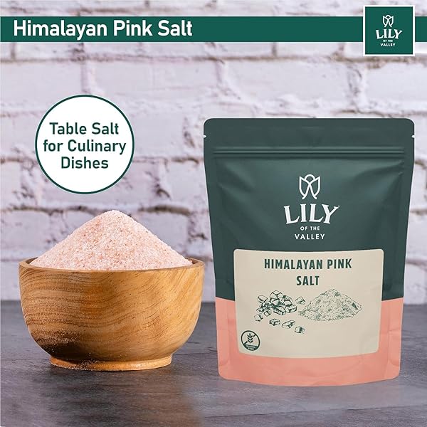 LILY OF THE VALLEY PINK HIMALAYAN SALT – FINE GRAIN – IDEAL FOR COOKING, BAKING AND GRILLING – FOOD GRADE WITH 84 TRACE MINERALS – VEGAN & GLUTEN-FREE – (8OZ, 226G)