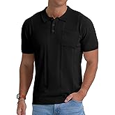 Sailwind Mens Textured Knit Polo Shirts Short Sleeve Summer Collared T Shirt with Pocket