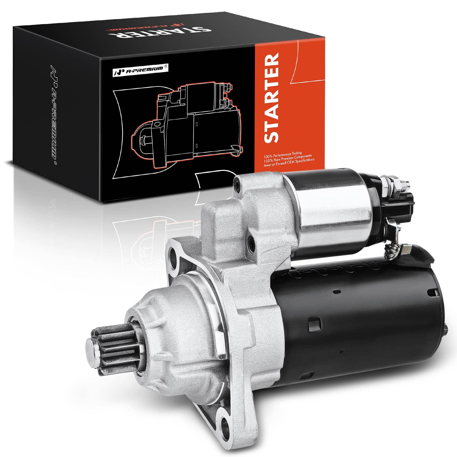 Photo 1 of A-Premium Starter Motor Compatible with Audi TT RS Quattro 12-13 & Volkswagen/WV 06-14 Beetle, Golf 10-14, Jetta 05-14, Passat 12-14, Rabbit 06-09, Tiguan 06-09, L4 2.5L, 1.4KW 12V 10 Teeth CCW