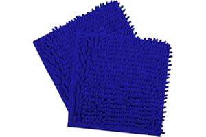 AUECOOME Locker Rug School Locker Carpet Chenille Locker Carpet with Non Skid Backing Locker Decorations (2, Blue, 10X10in)