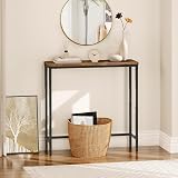 HOOBRO Console Table Slim Hallway Table Rustic Brown Black EBF75XG01 view 6