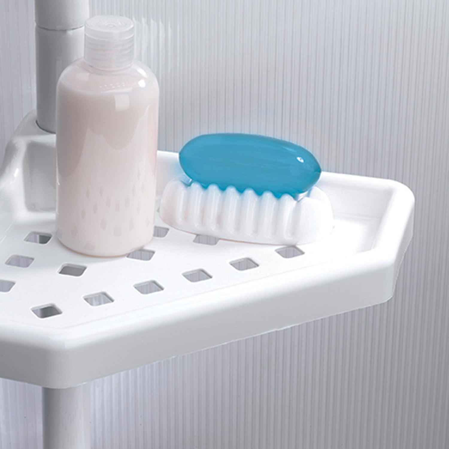 Msv Teleskop Badregal Duschecke Duschregal 4 Ablagen Und Haken Fur Badeschwamme Und Rasierer Hoheverstellbar Von 135 And 260 Cm Amazon De Kuche Haushalt