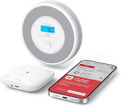 X-Sense WLAN-Rauch- und Kohlenmonoxidmelder, Sprachalarm und Standortansage, 2-in-1 Rauchmelder mit SBS50 Basisstation, XP0A-MR11, 1 Stück