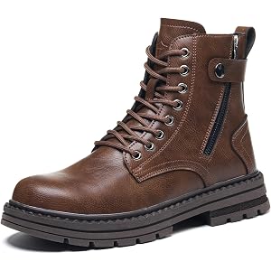 KELODON Steel Toe Boots for Men,6" Waterproof Safety Work Boots with Side Zip Up,ASTM F2413 Industrial Construction Shoes,Lig