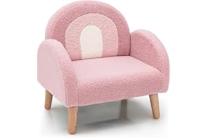INFANS Kids Sofa, Toddler Armchair with Solid Wooden Frame Anti-Tipping Design Plush Fabric, Upholstered Children Chair for Kindergarten Playroom Preschool, Gift for Boys Girls, Toddler Couch