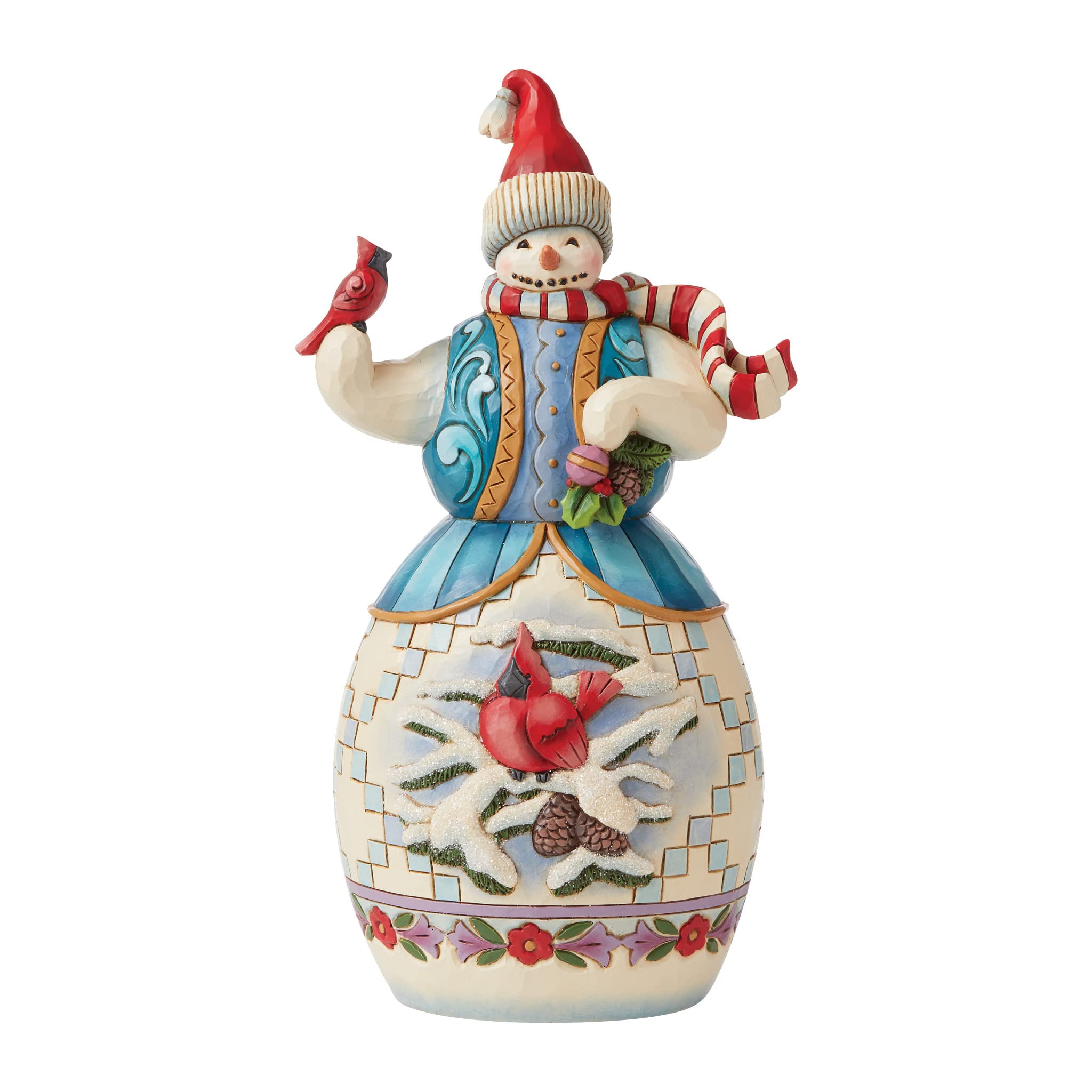 Enesco Jim Shore Heartwood Creek Snowman with Cardinal Scene Figurine 6008918