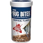 Fluval Bug Bites Tropical Fish Food, Flakes for Small to Medium Sized Fish, 3.17 oz., A7332, Brown