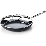 GreenPan Prime Midnight Hard Anodized Healthy Ceramic Nonstick Black Frying Pan/Skillet with Lid, 12"
