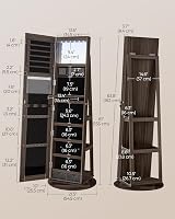 SONGMICS 6 LEDs Mirror Jewellery Cabinet 360° Swivel Lockable Free-Standing view 5
