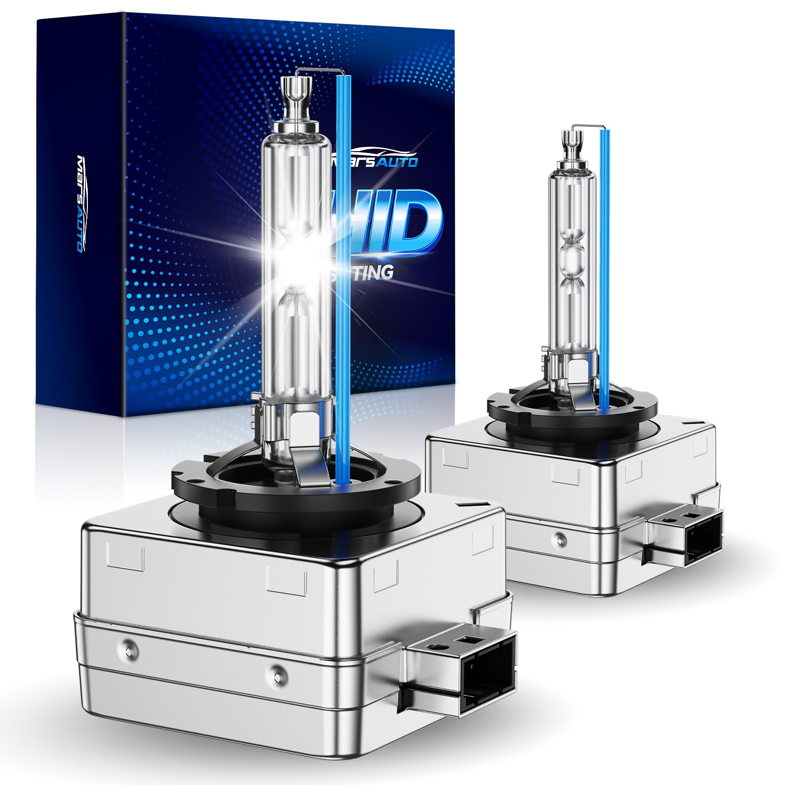 Marsauto D1S HID Bulbs, 66144 66140 85140 85415 (85415C1) for HID Replace, 35W 6000K Cold White Xenon Bulb, Plug and Play, Pack of 2 Image