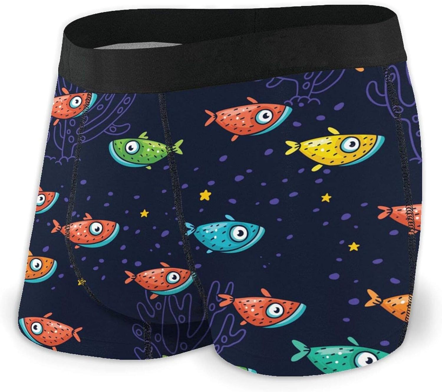 Colorful Fish Mens Boxer Briefs Comfortable Lightweight Underwear