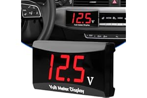 Linkstyle Car Digital Voltmeter Gauge DC 12V, Waterproof LED Digital Display Voltmeter for Car Motorcycle, Power Energy LED V