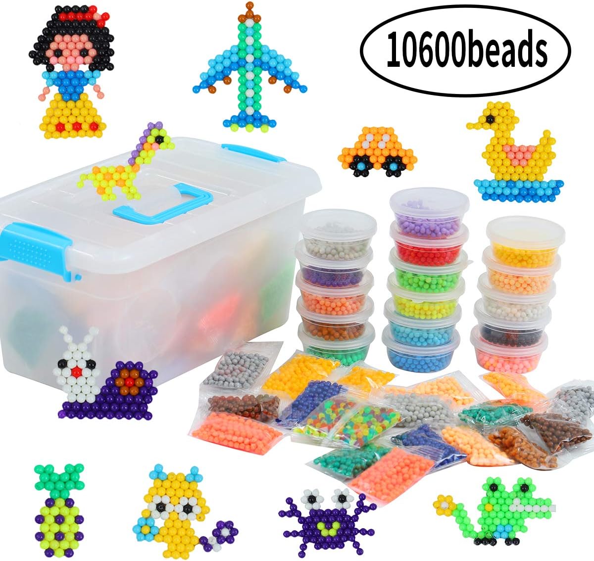 Vigeiya Fuse Beads DIY Art Craft Toys Activity Kit for Kids 24 Colors 10600pcs