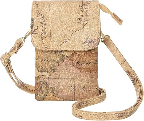 Minicat Women World Map Series Synthetic Leather Small Crossbody Cell Phone Purse Wallet Smartphone Bags For Travel Map Rfid Blocking Handbags Amazon Com