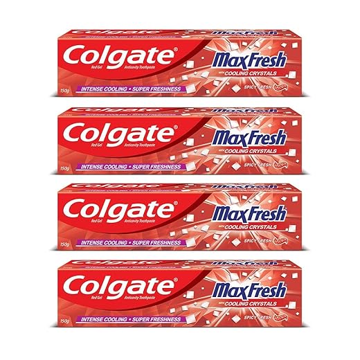 Colgate Maxfresh Spicy Fresh Red Gel Toothpaste, 150g (Pack of 4)