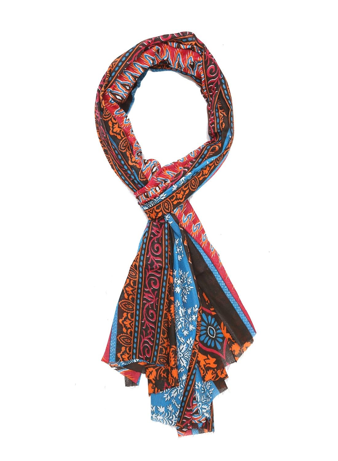 grishti brown printed muslin cotton womens stole