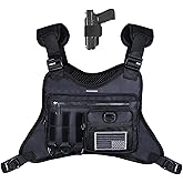 Hualonger Outdoor Chest Bag for Men, Adjustable Tactical Chest Pack with Gear Holder,Lightweight Anti-theft EDC Rig for Hiking,Running,Motorcycling,Workouts