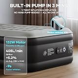 OlarHike Single Airbed with Built-in Pump 90x200x46 cm Black view 8